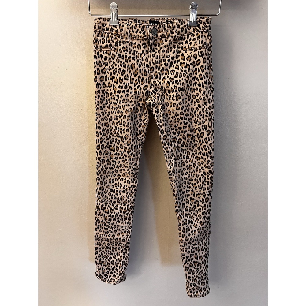 GAP Girls Kids Size 10 Pants Chinos Animal Print Adjustable Waist Stretch